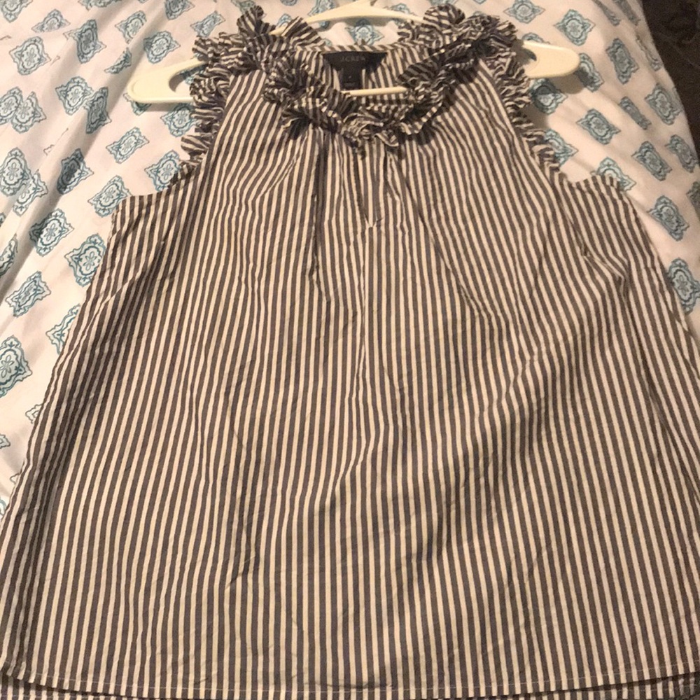 J. Crew ruffle striped top